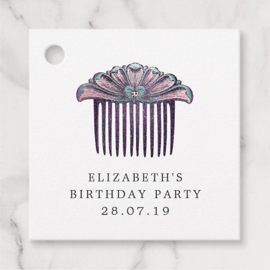 Zeemeermin Diamant Kant Bedankjes Labels (Voorkant)