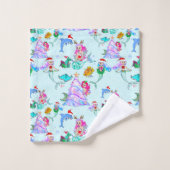 Zeemeermin die Kerstmis vieren met vrienden Bad Handdoek (Wasdoekje)