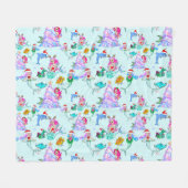 Zeemeermin die Kerstmis vieren met vrienden Fleece Deken (Voorkant (Horizontaal))