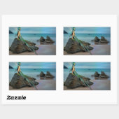 Zeemeermin die naar buiten kijkt over de Sticker v (Vel)