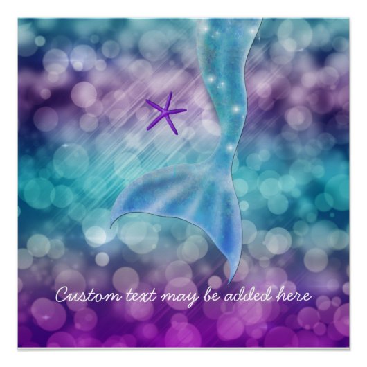 Zeemeermin die onder het Zee grote Poster wordt ge (Voorkant)