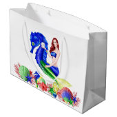 Zeemeermin Diep Blauw Groot Cadeauzakje (Achterkant Gekanteld)