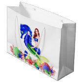 Zeemeermin Diep Blauw Groot Cadeauzakje (Voorkant Gekanteld)