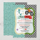 Zeemeermin & Dirt Bike Joint Boy Meisje Verjaardag Kaart (Voorkant / Achterkant)