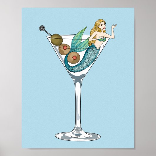 Zeemeermin Dirty Martini Art Print (Voorkant)
