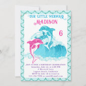 Zeemeermin Dolfijn Blauw Zee Ocean Aqua Verjaardag Kaart (Voorkant)