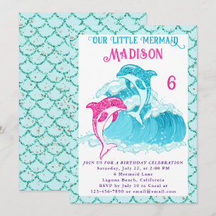 Zeemeermin Dolfijn Blauwe Zee Oceaan Aqua Verjaard Kaart