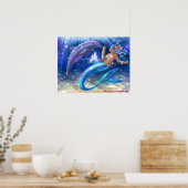 Zeemeermin/dolfijn Poster (Keuken)