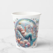 Zeemeermin doop papieren bekers (Voorkant)