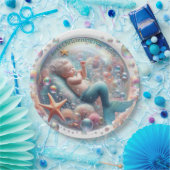 Zeemeermin doop papieren bordje (Feest)