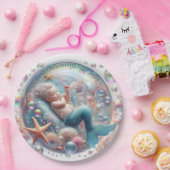 Zeemeermin doop papieren bordje (Feest)