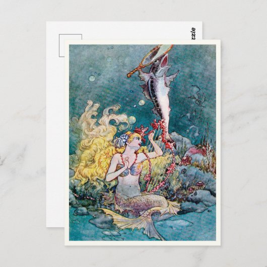  Zeemeermin door Charles Folkard Briefkaart (Voorkant / Achterkant)