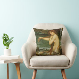Zeemeermin door John William Waterhouse Kussen