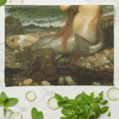 Zeemeermin door John William Waterhouse Theedoek (Gevouwen)