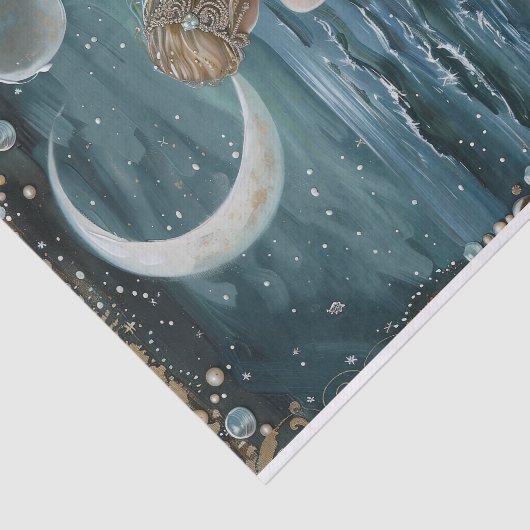 ZEEMEERMIN DOOR MAANLICHT DECOUPAGE TISSUEPAPIER (Detail)