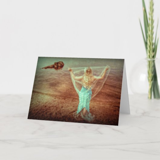 Zeemeermin door Zee  Blauwgroen bruin Kaart (Voorkant)