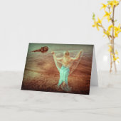 Zeemeermin door Zee  Blauwgroen bruin Kaart (Gele Bloem)