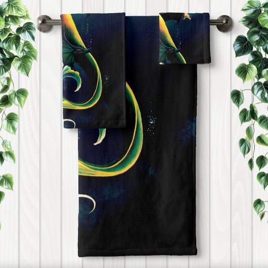 Zeemeermin Dragon Fantasy Blue Bad Handdoek