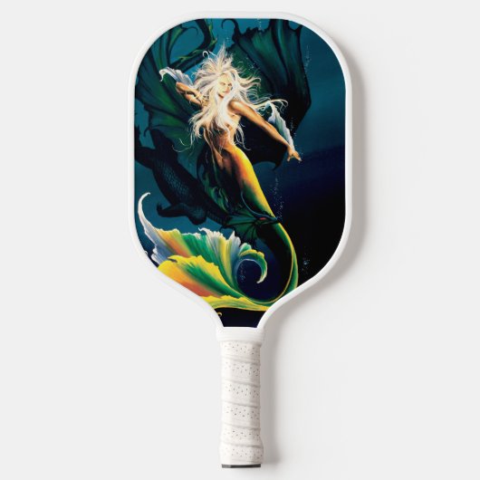 Zeemeermin Dragon Fantasy Blue Pickleball Paddle (Voorkant)