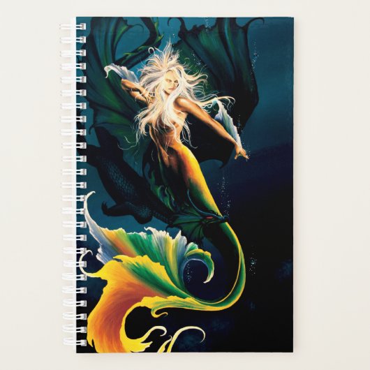 Zeemeermin Dragon Fantasy Blue Planner (Voorkant)