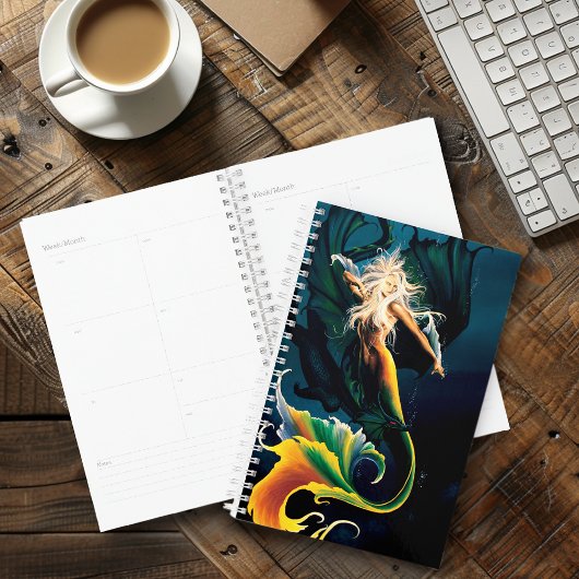Zeemeermin Dragon Fantasy Blue Planner