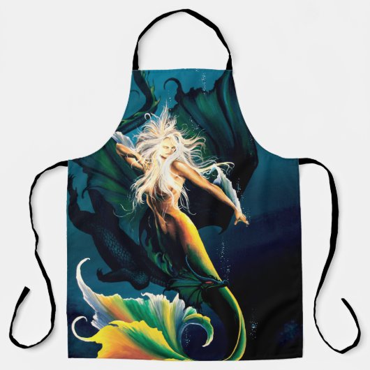 Zeemeermin Dragon Fantasy Blue Schort (Voorkant)