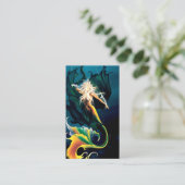 Zeemeermin Dragon Fantasy Blue Visitekaartje (Staand voorkant)