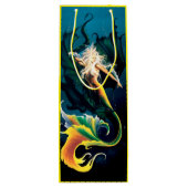 Zeemeermin Dragon Fantasy Blue Wijn Cadeautas (Achterkant)