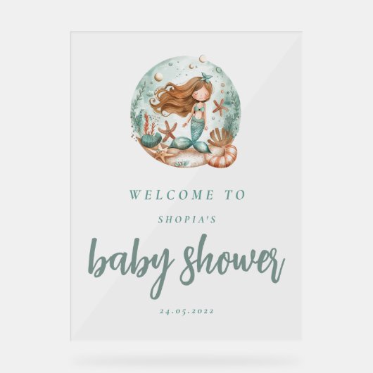 Zeemeermin dromen Kinder Acryl Bord (Voorkant)