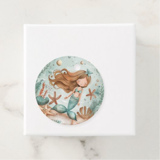 Zeemeermin dromen Kinder Bedankjes Labels (In situ)