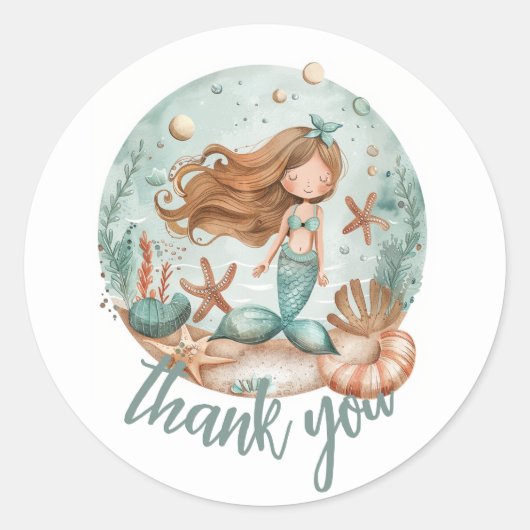 Zeemeermin dromen Kinder Ronde Sticker (Voorkant)