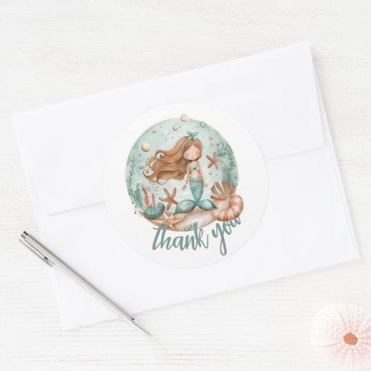 Zeemeermin dromen Kinder Ronde Sticker (Envelop)