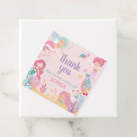 Zeemeermin Duik In Het Vijf Verjaardags Feestplein Bedankjes Labels (In situ)