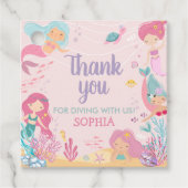 Zeemeermin Duik In Het Vijf Verjaardags Feestplein Bedankjes Labels (Voorkant)