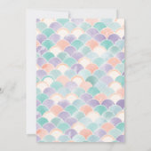 Zeemeermin duik in verjaardagsfeestuitnodiging kaart (Achterkant)