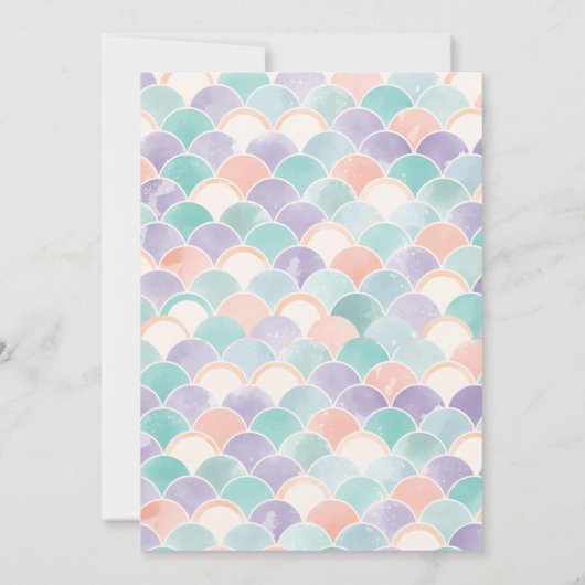 Zeemeermin duik in verjaardagsfeestuitnodiging kaart (Achterkant)