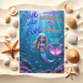 Zeemeermin Duik In Vijf Onder Het Zee Kaart