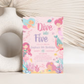 Zeemeermin Duik In Vijf Verjaardagsfeest Kaart