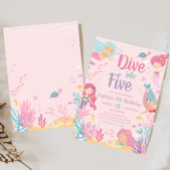 Zeemeermin Duik In Vijf Verjaardagsfeest Kaart