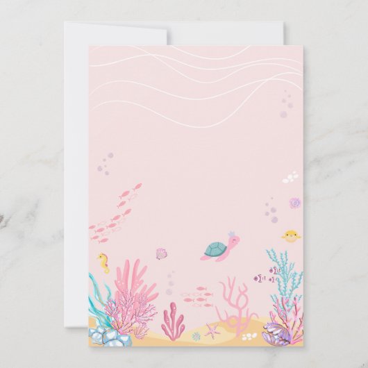 Zeemeermin Duik In Vijf Verjaardagsfeest Kaart (Achterkant)