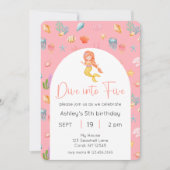 Zeemeermin Duik In Vijf Verjaardagsfoto Kaart (Voorkant)