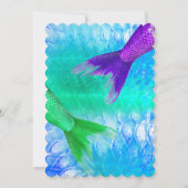 Zeemeermin e-mails & Conch Shells Sweet 16 Party Kaart (Achterkant)