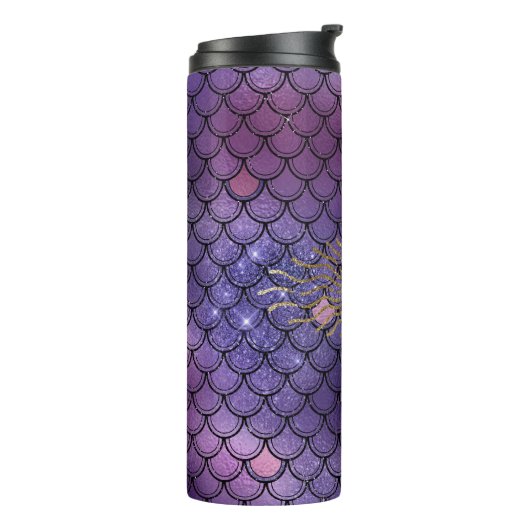  zeemeermin edelsteen monogram thermosbeker (Gedraaid links)