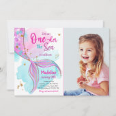 Zeemeermin Een het Zee Zwembad Party Meisje Eerste Kaart (Voorkant)
