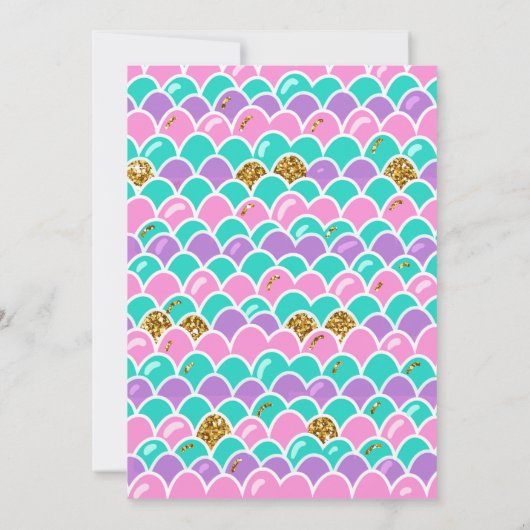 Zeemeermin Een het Zee Zwembad Party Meisje Eerste Kaart (Achterkant)