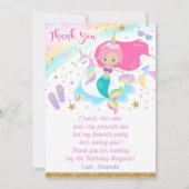 Zeemeermin & Eenhoorn Bedankt Card Kaart (Voorkant)