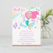 Zeemeermin & Eenhoorn Bedankt Card Kaart (Staand voorkant)