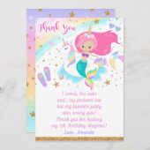 Zeemeermin & Eenhoorn Bedankt Card Kaart (Voorkant / Achterkant)