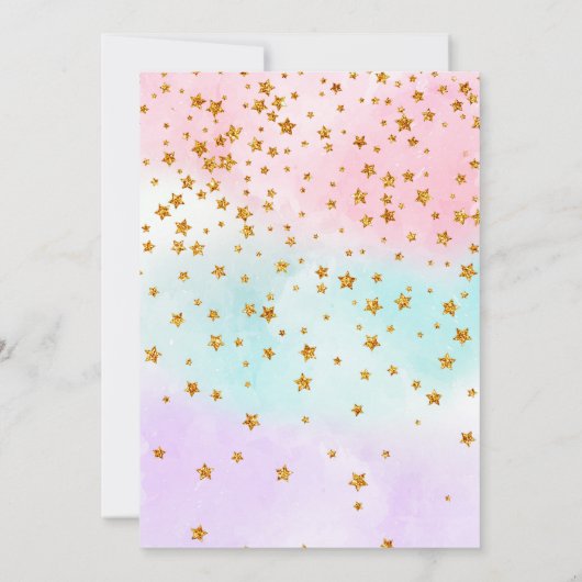 Zeemeermin eenhoorn feeën uitnodiging (Achterkant)