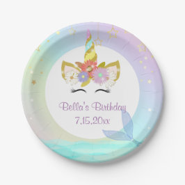 Zeemeermin Eenhoorn Papier Borden Papieren Bordje